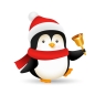 Бесплатное векторное изображение Забавный пингвин звонит в колокольчик